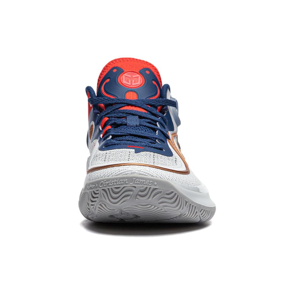 New LINING CJ 3 Basketball Shoes Men Low Top Standard White/Navy ABAU007-1