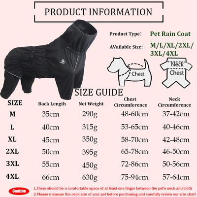 Impermeable para Tormentas de Mascotas Ropa para Perros Grandes Impermeable para Perros Ropa a Prueba de Viento para Exteriores de Mascotas Impermeable para Mascotas Chaqueta Automática