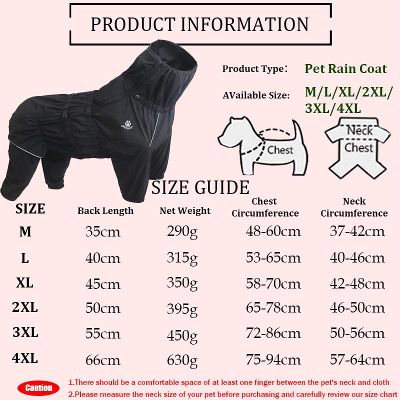 Pet Stormcoat Waterproof Large Dog Pet Clothing Dog Raincoat Pet Outdoor Windproof Clothes Pets Raincoat Submachine Jacket M