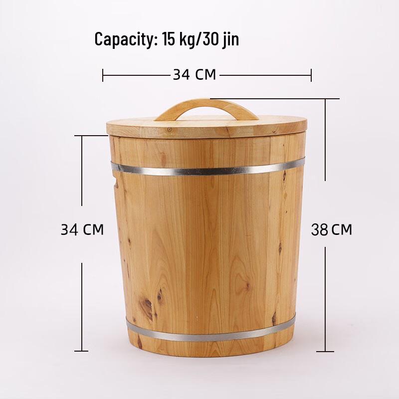 Solid Wood Sealed Rice Storage Bin