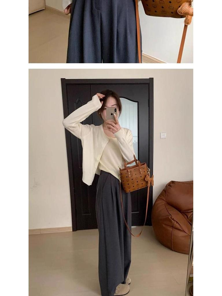 2025 Spring Korean Style Women's Slimming Knit Cardigan - Versatile, Round Neck