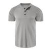 Men's Color Block Casual Sports Short Sleeved Raglan Sleeved T-shirt With Buttons