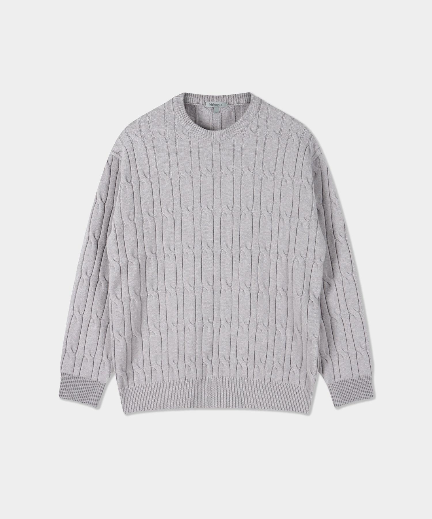 Vibrante Soft Washable Cable Round Knit - Heather Grey Heather Grey/Xl