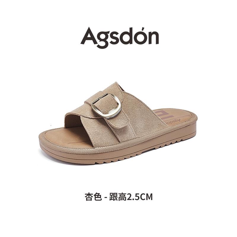 Augustus Denboken Slippers Women's 2025 New Summer Wear Flat Bottom with Skirt Cool Slippers Casual Pedal