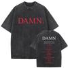 Retro gewaschenes T-Shirt für Herren von Rapper Kendrick Lamar DAMN 100% Baumwolle beidseitig bedrucktes T-Shirt urbaner Hip-Hop-Stil T-Shirt 250825