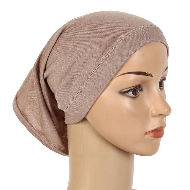 Muslim Underscarf Turban Hijab Ninja Inner Hat Women Chemo Cap Hair Loss Cover Beanie Bonnet Headwear Stretch Head Scarf Wrap