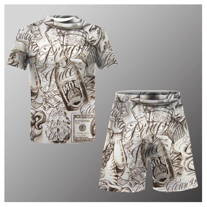Letní pánské triko Dollar Souprava šortky Sportovní oblečení Neformální Móda Běžecký oblek Outdoorové oblečení Pánské streetwear