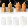 Silicone Candle Mold Avalokitesvara Buddhas Head Epoxy Gypsum Mould for Resin