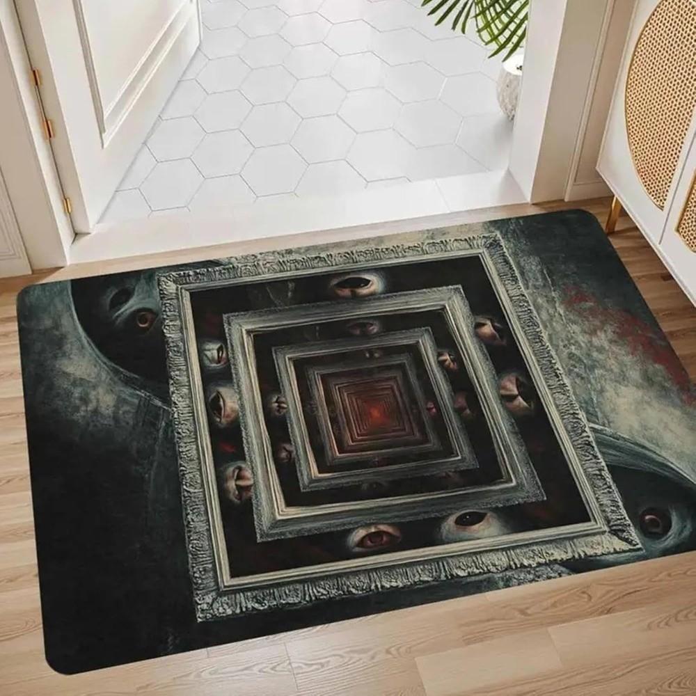 3D Flat Optical Illusion Carpet Non-slip Area Rug Durable Floor Mat  Home Decor