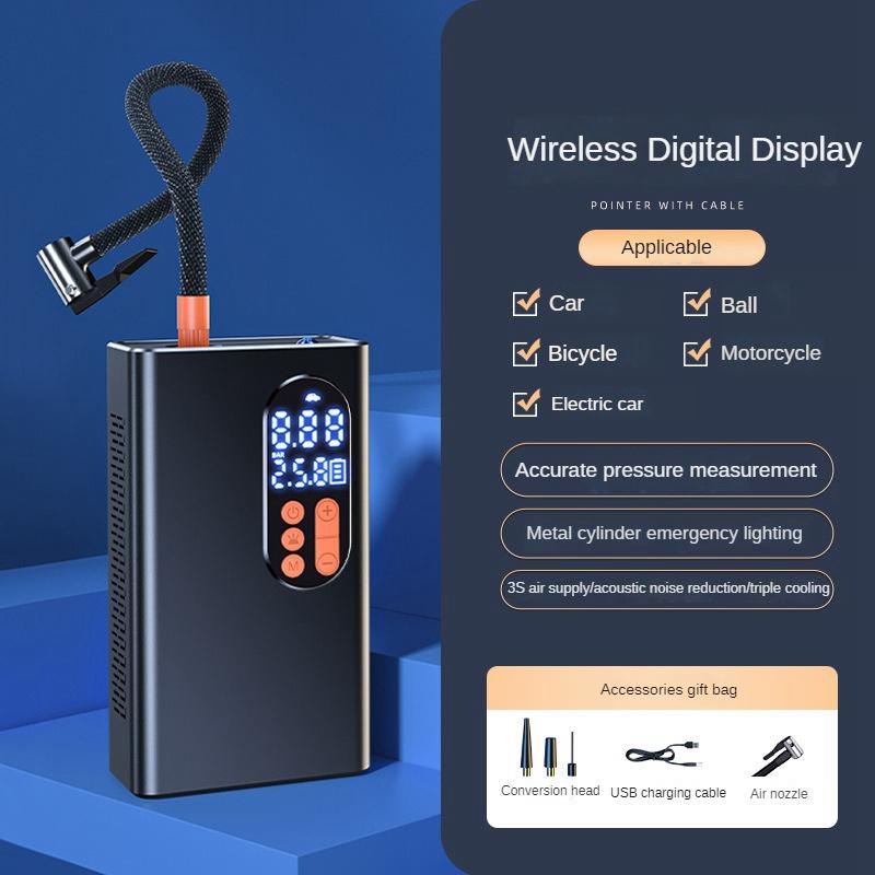 

LEIBOO Wireless Air Pump Car Portable Tyre Inflator Electric Motorcycle Pump Air Compressor For Motorcycles Bicycles Auto Ball Battery Powered чёрный