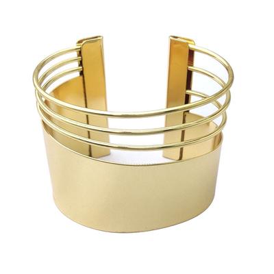 European & American Punk Metal Exaggerated Open Iron Sheet Smooth Bangle Bracelet
