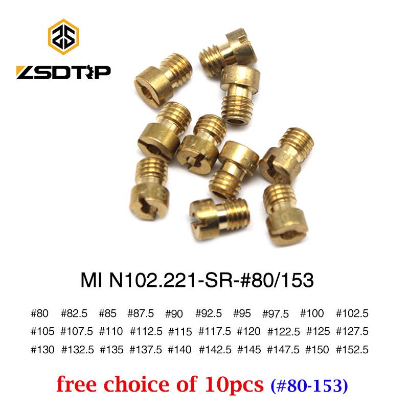 ZSDTRP 10pcs M5 Copper Motorcycle Carburetor Main Jet Kit for N102.221 Small Round Replacement Parts #80-153