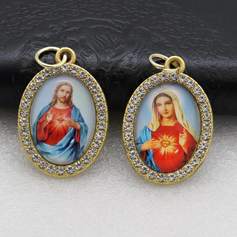 

«Мультяшная овальная фоторамка из сплава, ювелирные изделия, брелок и ожерелье, кулон, аксессуары» Female серебряный/красный