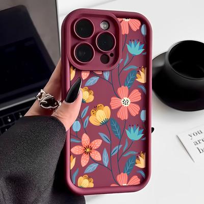 Bunte Blumen Silikonhülle Für iPhone 17 16e 15 16 Pro Max 14 13 12 11 Pro Max Air Stoßfester Bumper Weiche TPU Handyhülle