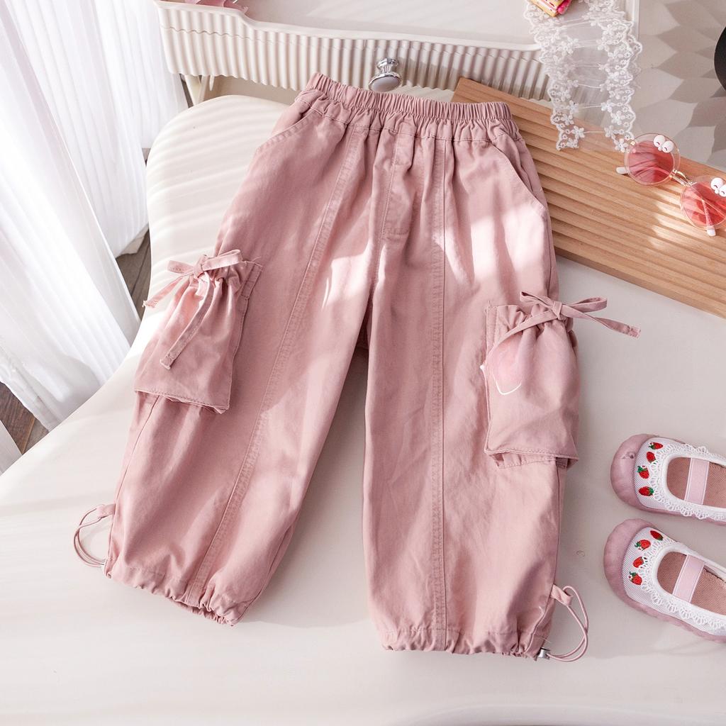 Girls' Work Pants Korean Bow Casual Pants Fashionable Pants Trend