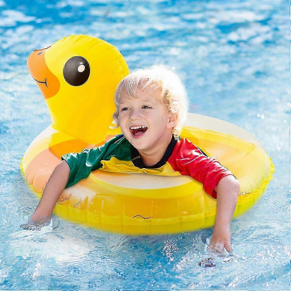Aufblasbarer Entenpool Blitzzusammenfassung mit Schrägen aufblasbar Gelber Schwimmring Sommer_qlsg