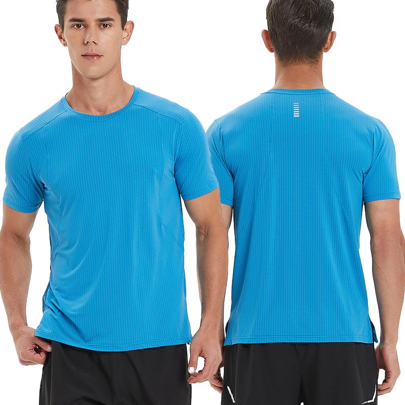 Men Summer Fitness T-shirt Slim Short-sleeved Tops Basketball and Football Training Clothes Sports Quick-drying Short Sleeved
