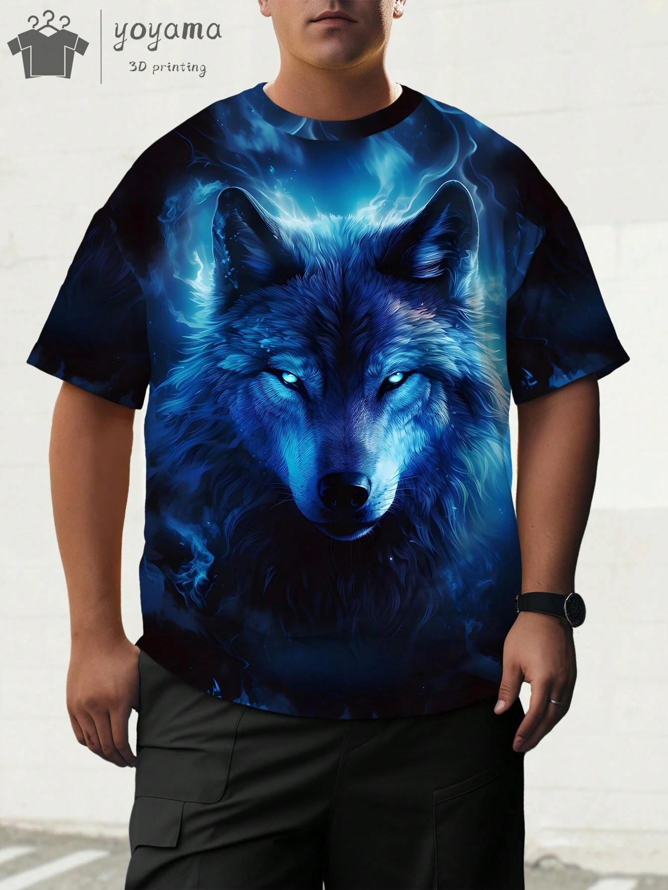 

Новая мужская футболка с 3d принтом животных и волка, модная повседневная трендовая футболка с короткими рукавами и индивидуальным принтом, уличная одежда в стиле Харадзюку в стиле хип-хоп 6XL