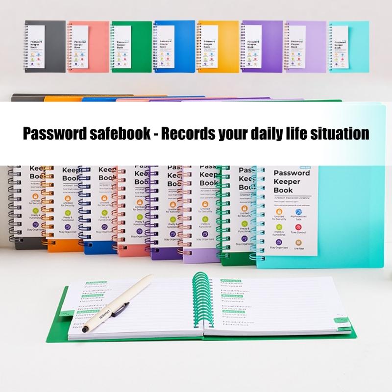 A6 Spirals Notebook Password Book Address Book with Alphabets Index Diary Writing Pad Office School Supplies for Home