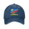 Men Women Republic Of Congo Congolese Flag Printed Hat Fashion Distressed Denim Washed Baseball Cap Adjustable