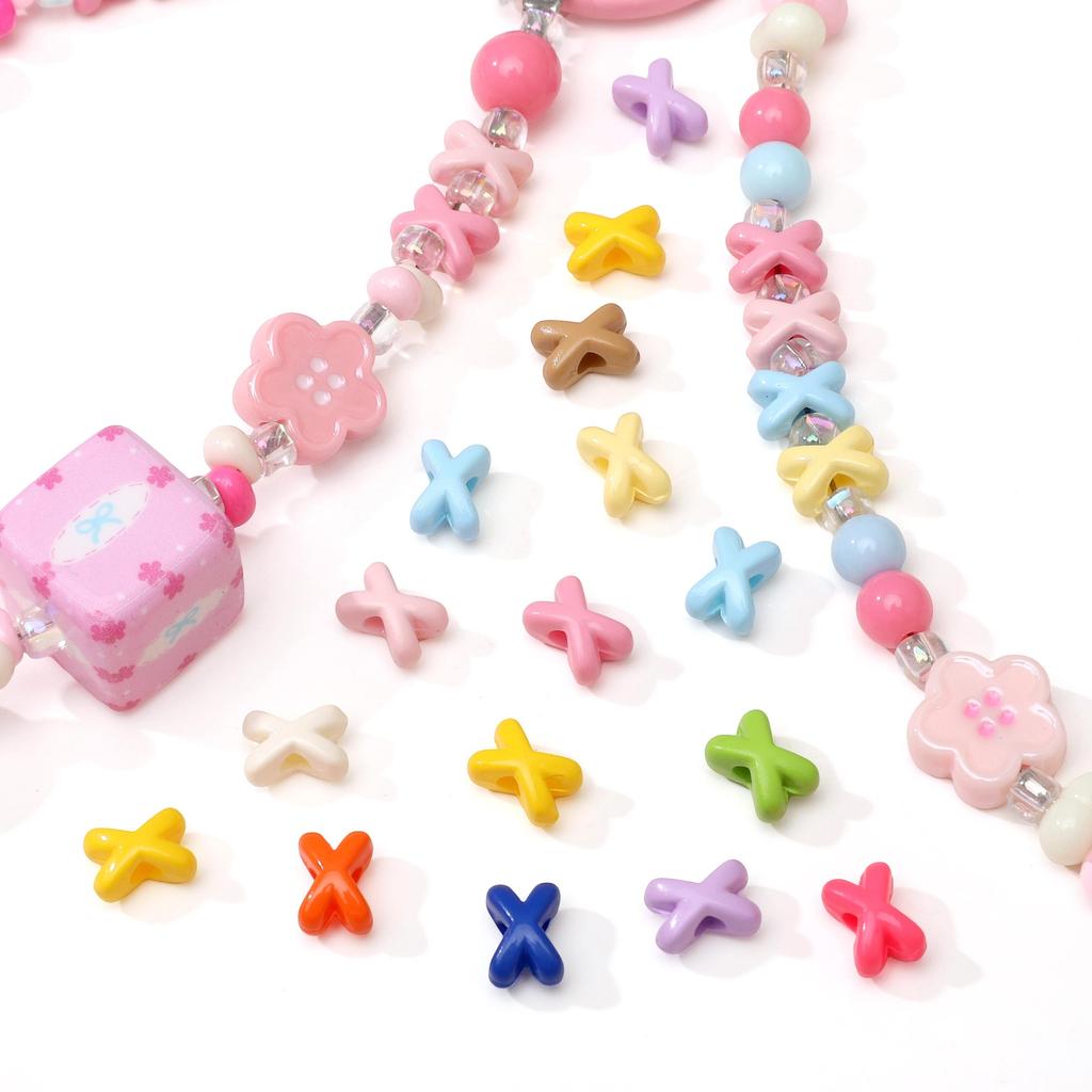 Fork Shaped Spacer Beads Enamel Painted Acrylic Charms for DIY Jewelry 5 or 20 Pcs Option