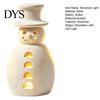 Snowman Figurine with LED Lights Christmas Decorative Light, Light-up Hollow Figurine, Festive Decor Resin Night Lamp for Holiday Party Tabletop