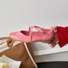 Vintage Cross-strap Mary Jane Shoes Women's Leather Single Shoes Spring Niche Shallow Mouth Flat Ballet Grandma Shoes