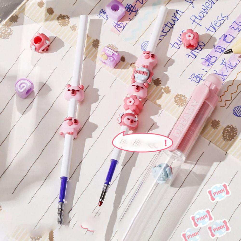 Student Pen Panda Cherry Blossom String Pen Writing Stationery Decompression Pen Press Gel Pen