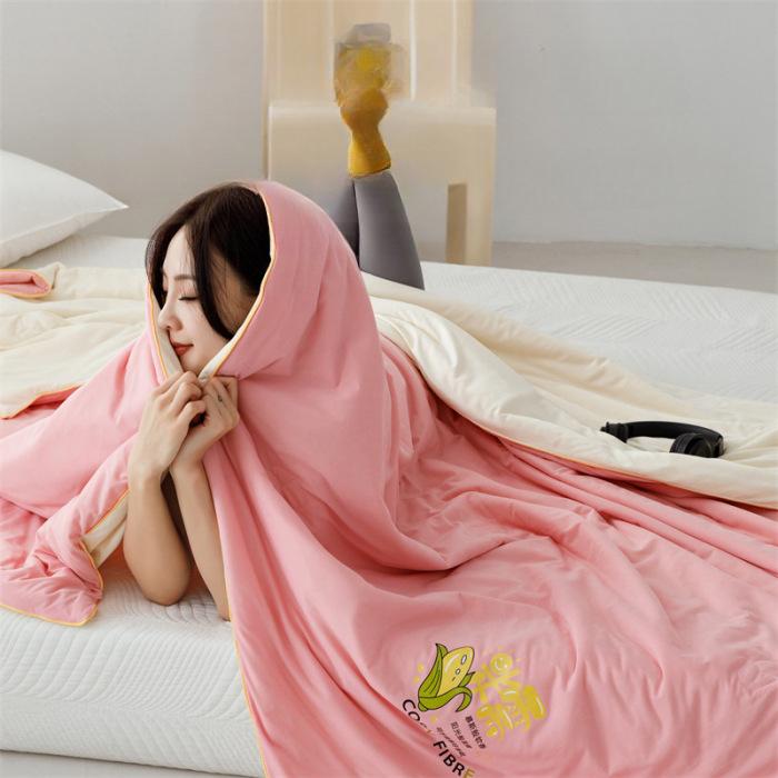 

Новое вязаное хлопковое кукурузное мягкое клейкое одеяло, летнее одеяло, летнее прохладное одеяло, одеяло с кондиционером, одеяло для студенческого общежития 100*150cm