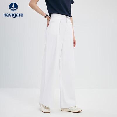 Navicare Women's Vintage Three-Proof Straight-Leg White Jeans