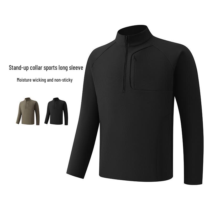 Brand Alternative Men's Quick-Dry Half-Zip Sweatshirt: Autumn/Winter Outdoor Hiking, Fitness & Casual Wear