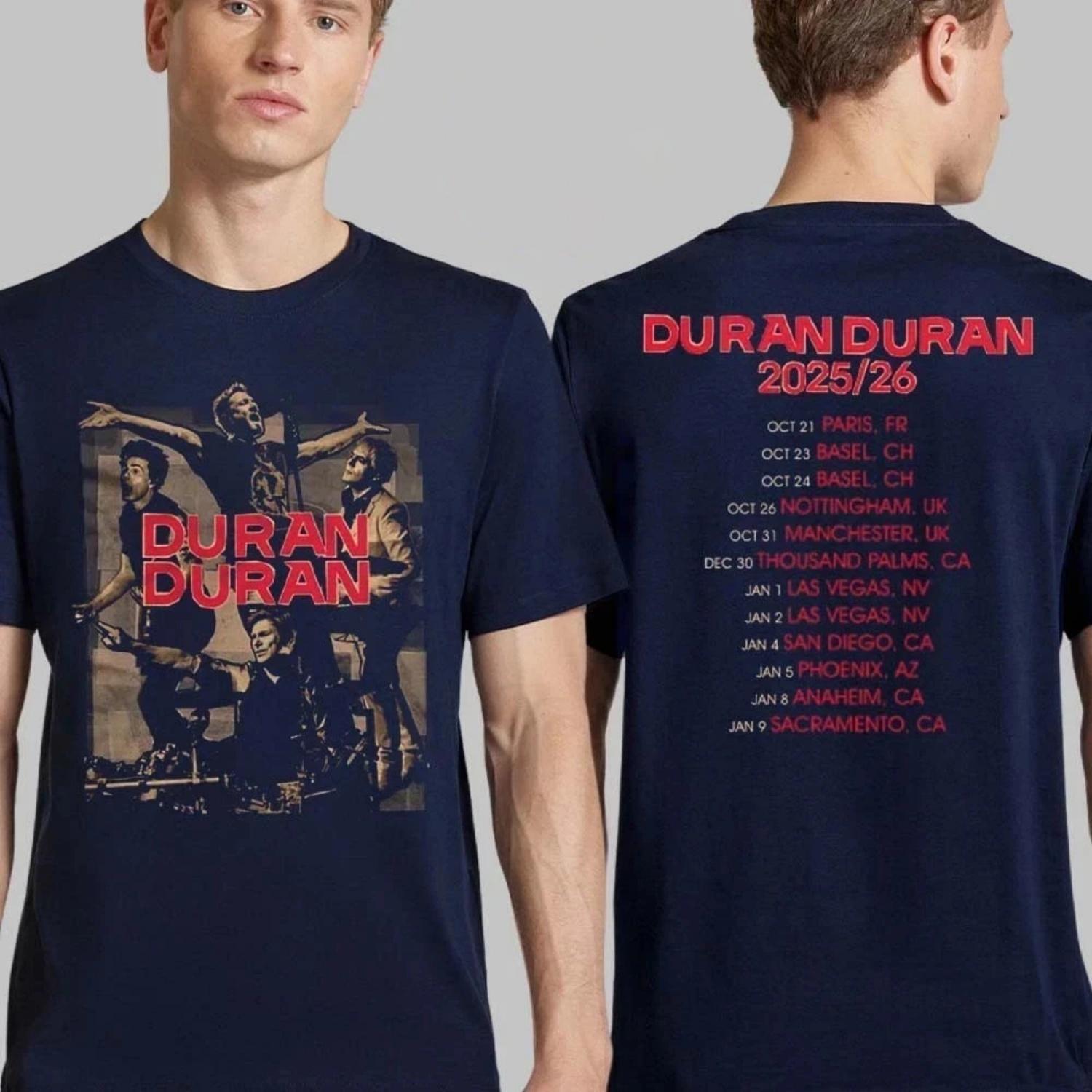 

Duran Duran 2025-2026 European Tour T-shirt, Daily Outdoor Retro Men s and Women s T-shirt, Fan Commemorative Printed T-shirt XXXXXL чорний