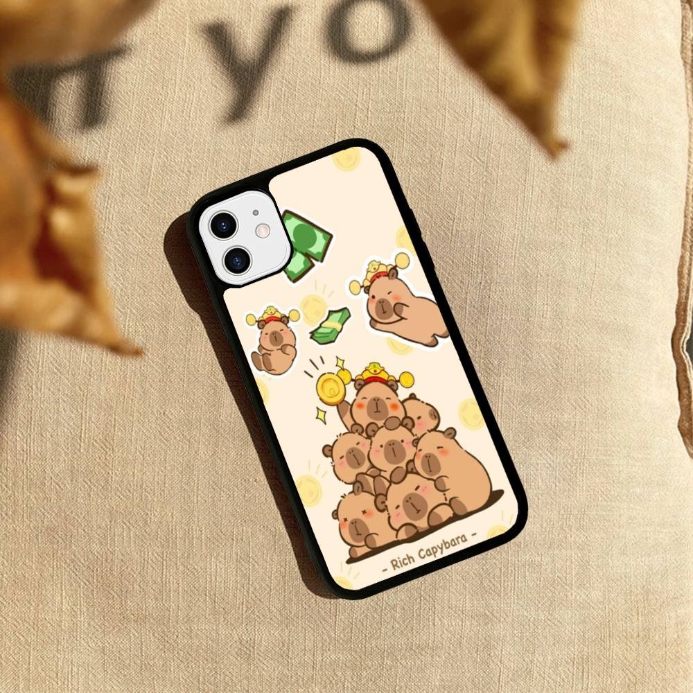 Cartoon Capybara Phone Case For IPhone 17 Pro 16 Plus 16 Pro Max 15 14 13 12 11 PC+TPU Back Cover