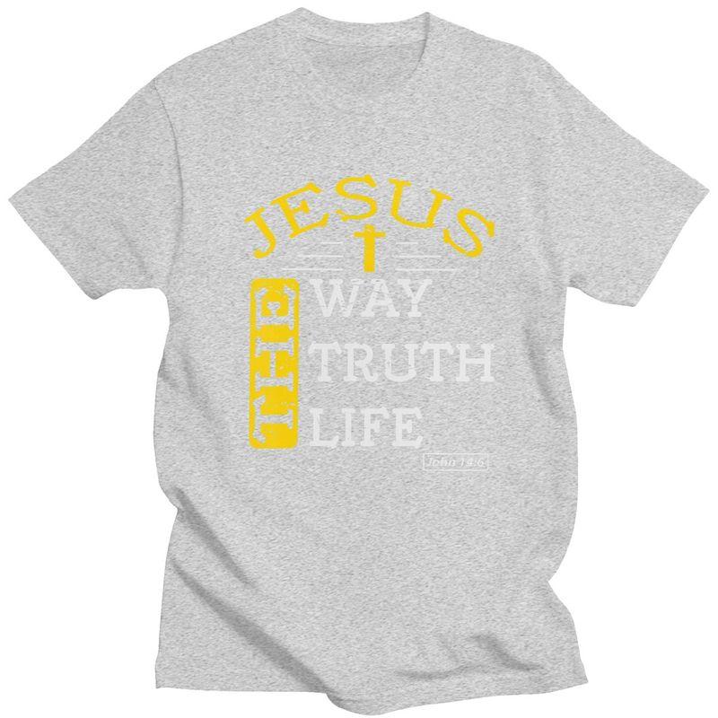 Custom Male Jesus The Way Truth Life T Shirts Short Sleeves Cotton Tshirts Streetwear Tshirt Casual Tees Loose Fit Clothes