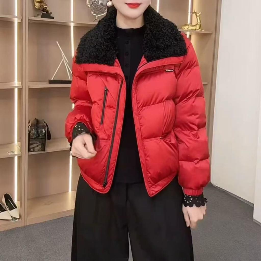 [] Winter New Women'S Fashion Splicing Fake Two-Piece Down Cotton Coat Design Short Cotton Coat