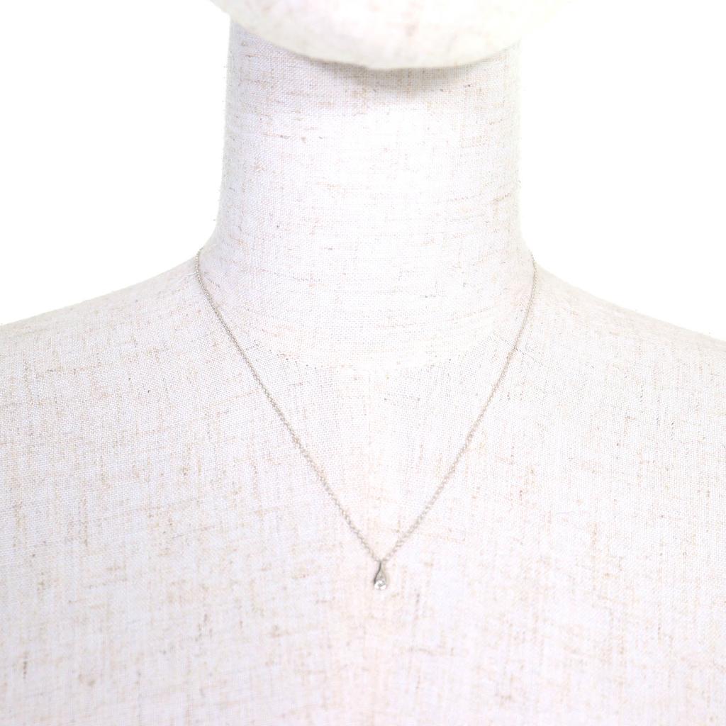 Great TIFFANY&Co. Necklace By the Yard Pear Shape Diamond Silver AG925 Women Used