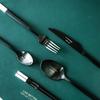 Seturi de Cină din Oțel Inoxidabil Cuțit și Furculiță Lingură Veselă Friptură Bețișoare Set Lingură Negru Simplu Veselă Occidentală