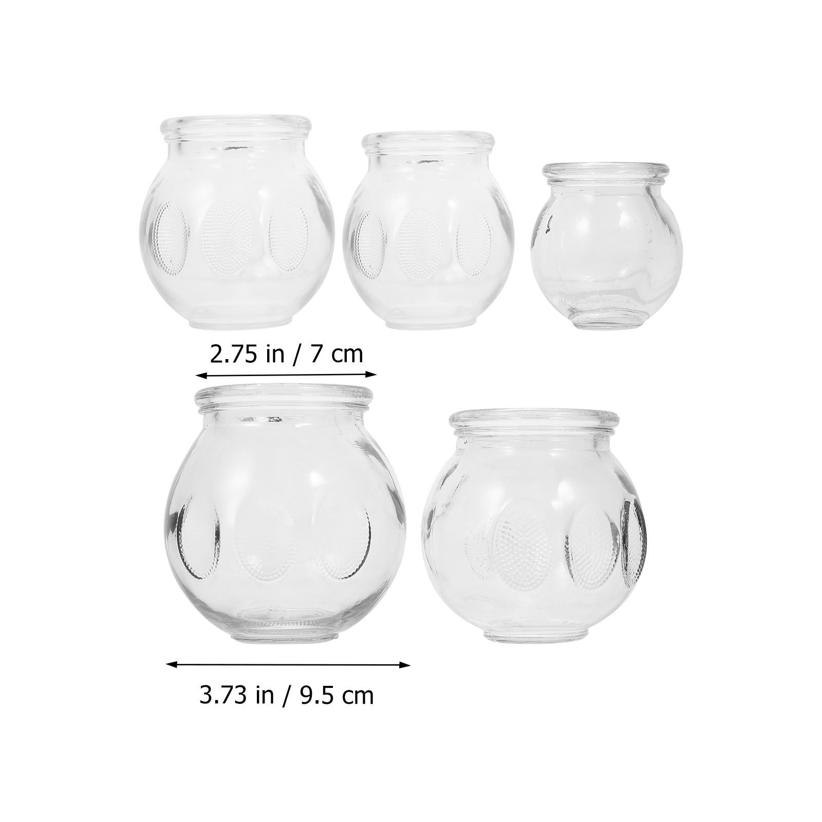 5 шт. Утолщенные стеклянные банки для баночной терапии Вакуумный набор для баночной терапии Китайская акупунктурная терапия Взрывозащищенная стеклянная банка для баночной терапии