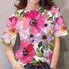 Beautiful Flower T-shirt Women's Summer New Short Sleeved Top Casual Fashion Printed Women's T-shirt Harajuku Street T-shirt