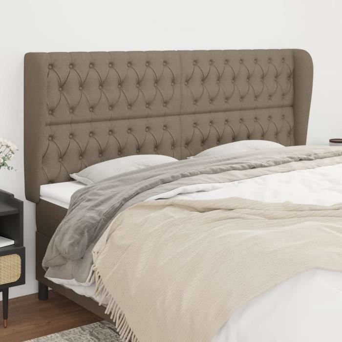 VidaXL Headboard with Ears Taupe 203x23x118-128 Cm Fabric3118318