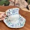 Juego de Taza y Platillo de Café de Porcelana de Hueso Europeo de Alta Gama Cerámica Dorada Juego de Té de la Tarde para Mujeres y Fiestas de Té