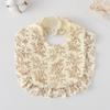 Ruffle Baby Drool Bibs: Pure Cotton Printed Lace Bibs
