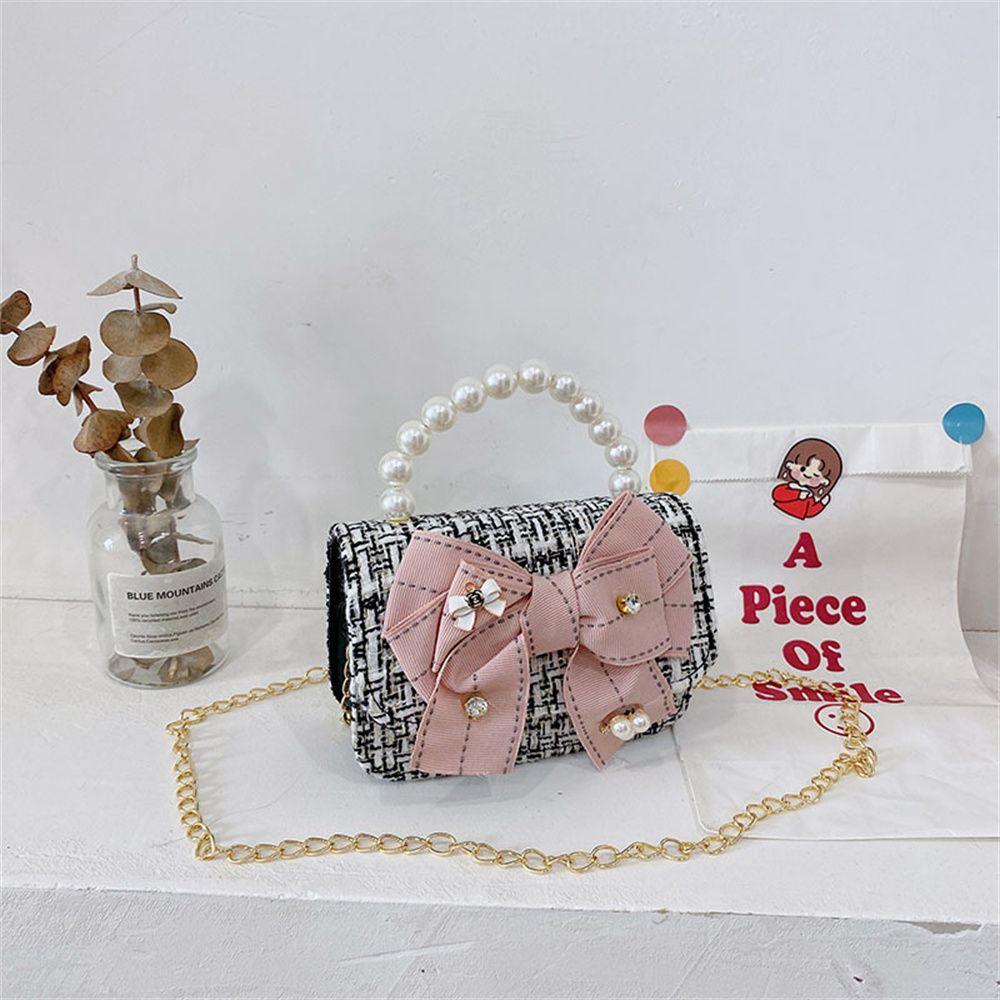 Girl Handbag Backpack Children Pearl Bow Bag Cute Messenger Shoulder Bag Baby Coin Purse Candy Wallet Bag Chain Flap Bags