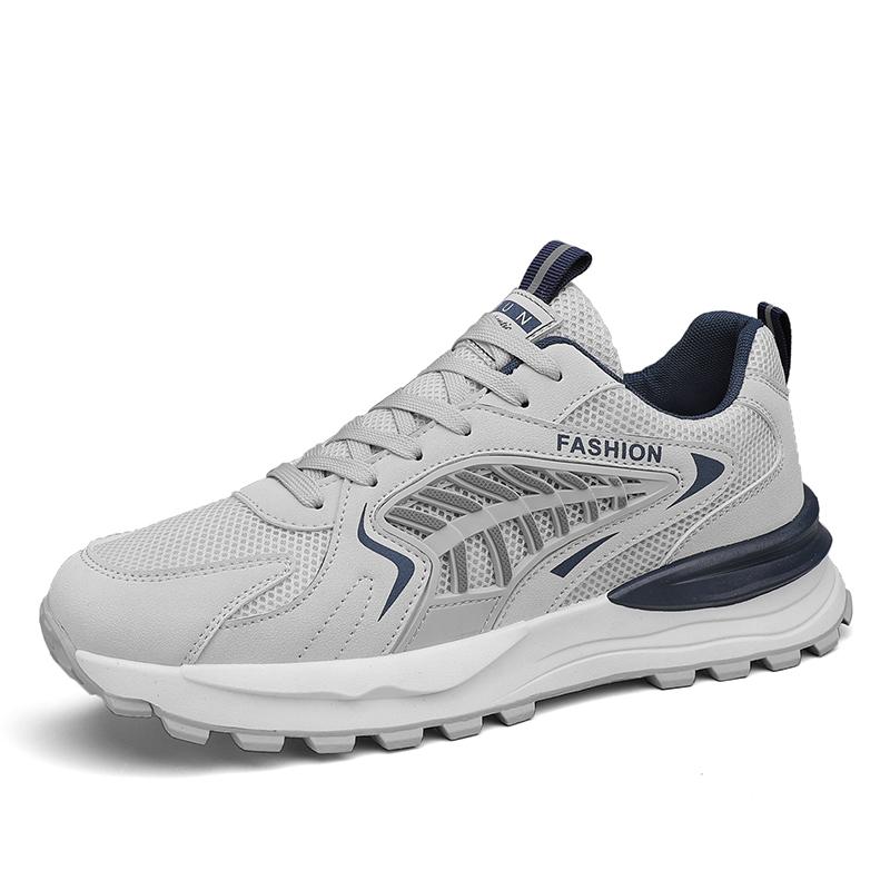 

Трендовая дышащая обувь для мужчин, удобные кроссовки для бега, модные мужские кроссовки для бега, повседневные прогулочные кроссовки, мужские летние 44 серый