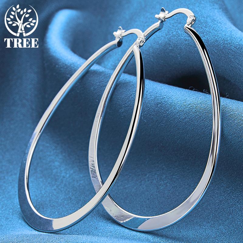 Bijuterii cercei cerc neted din argint 925