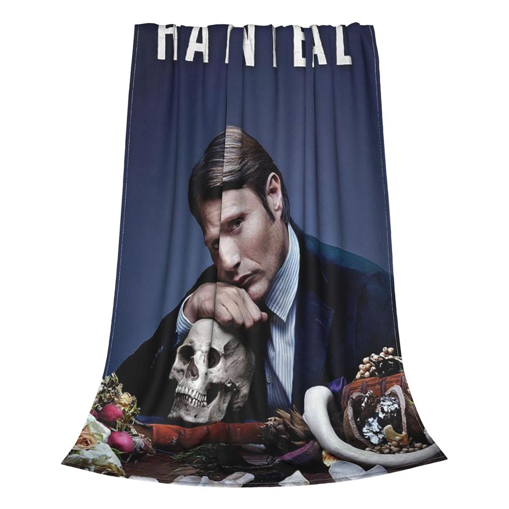 Hannibal Mads Mikkelsen Horror Movie Merch Blanket Warm Fleece Sofa Throw Blanket for Couch Bedding Travel Throws Bedspread Quil
