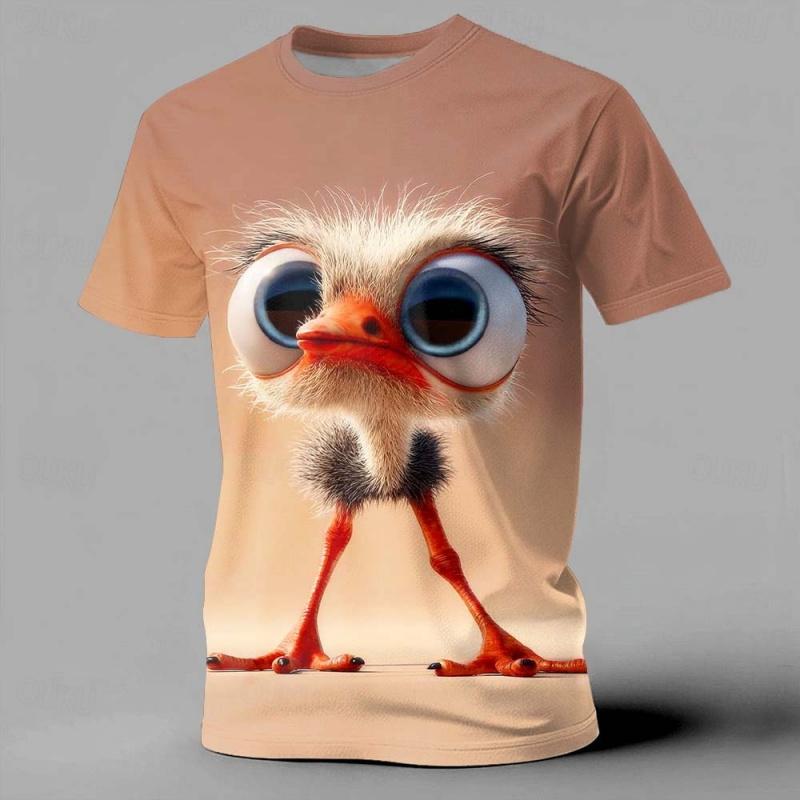 

3D Print Bird Giraffe Dog T Shirt for Men Fun Animal Pattern T-Shirts Summer Fashion O-Neck Loose Tops Street Short Sleeve Tees 6XL