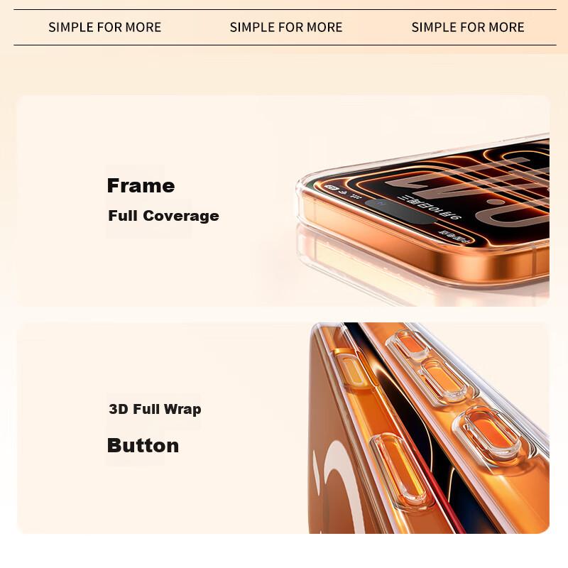 iPhone 17 Pro Case, Apple 17 Pro Protective Case, Magsafe Magnetic Charging Ultra-Thin Anti-Drop Lens Protection Simple Transparent Men and Women