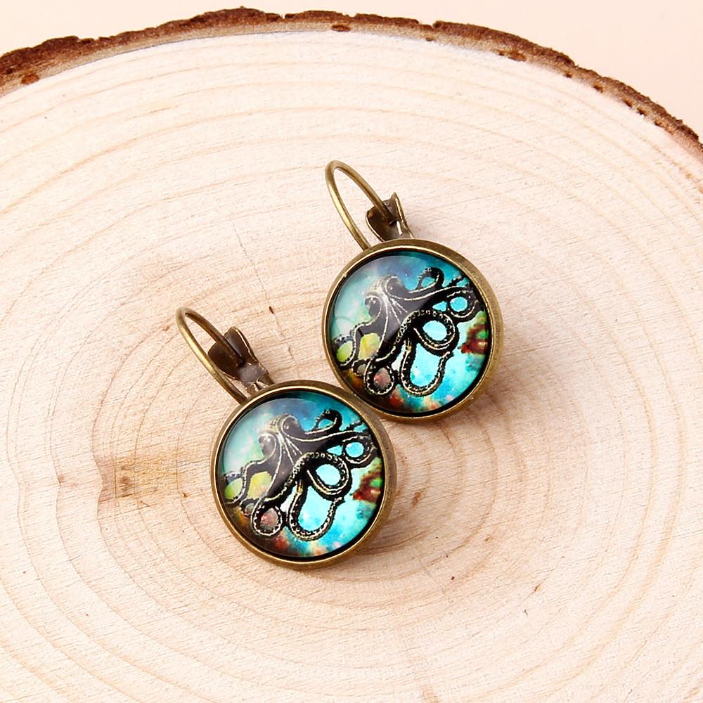 Ocean Animal Resin Earrings With Gold Plating For Women Birthdays And Holidays