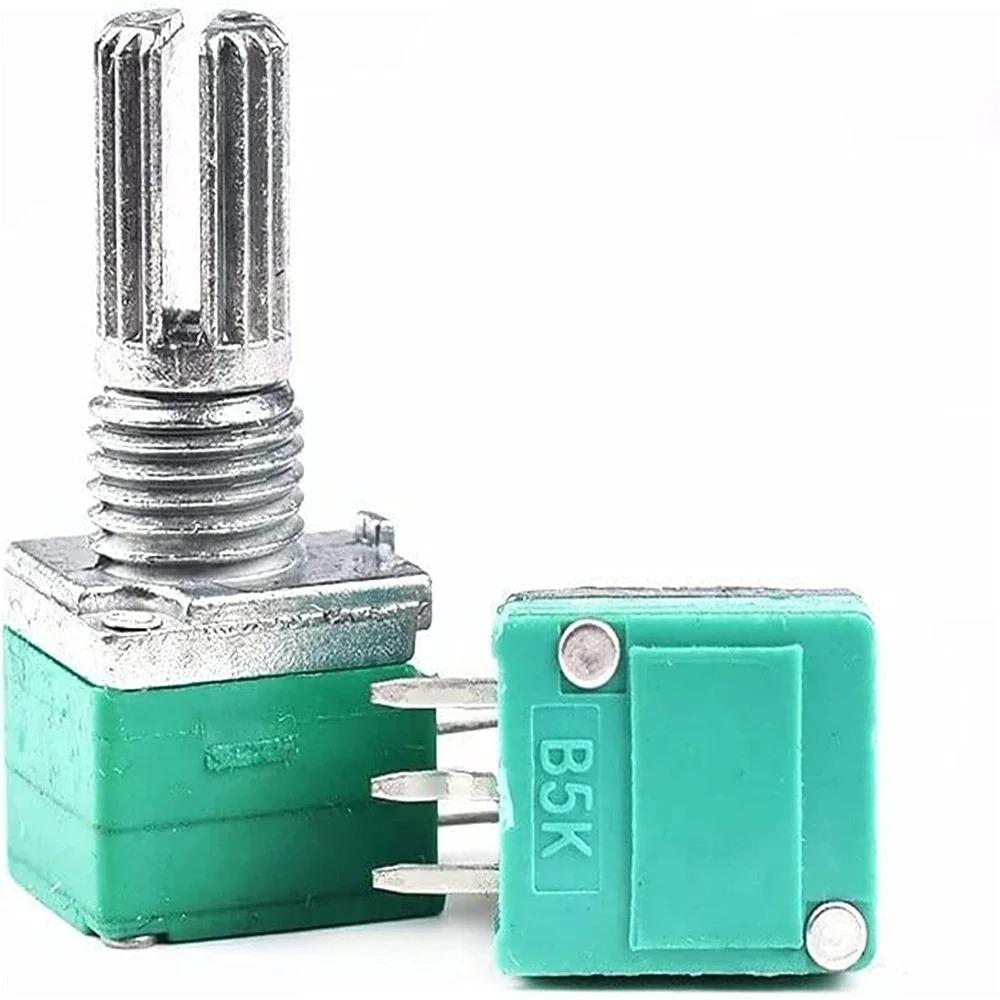 5PCS RK097N B1K B5K B10K B20K B50K B100K B500K 3Pin Shaft 15mm Amplifier Sealing Potentiometer Industrial Switches